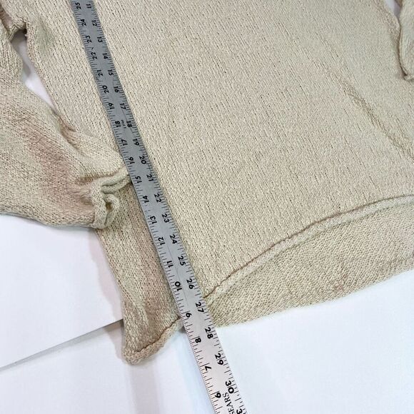 Aerie Sweater Womens Large Cream Beachy Voop Scoopneck Textured Knit Pullover NW - Picture 5 of 10